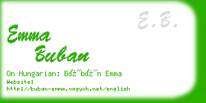 emma buban business card